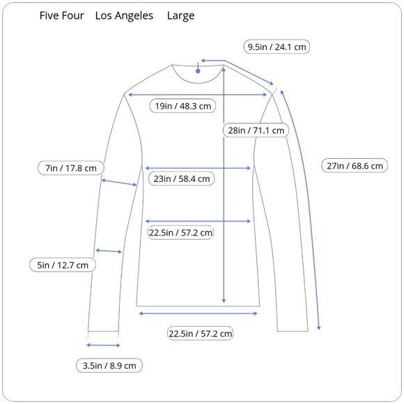 Five Four Los Angeles Blue Embroidered Long Sleeve Pullover – Large Cotton-Poly - Picture 2 of 12